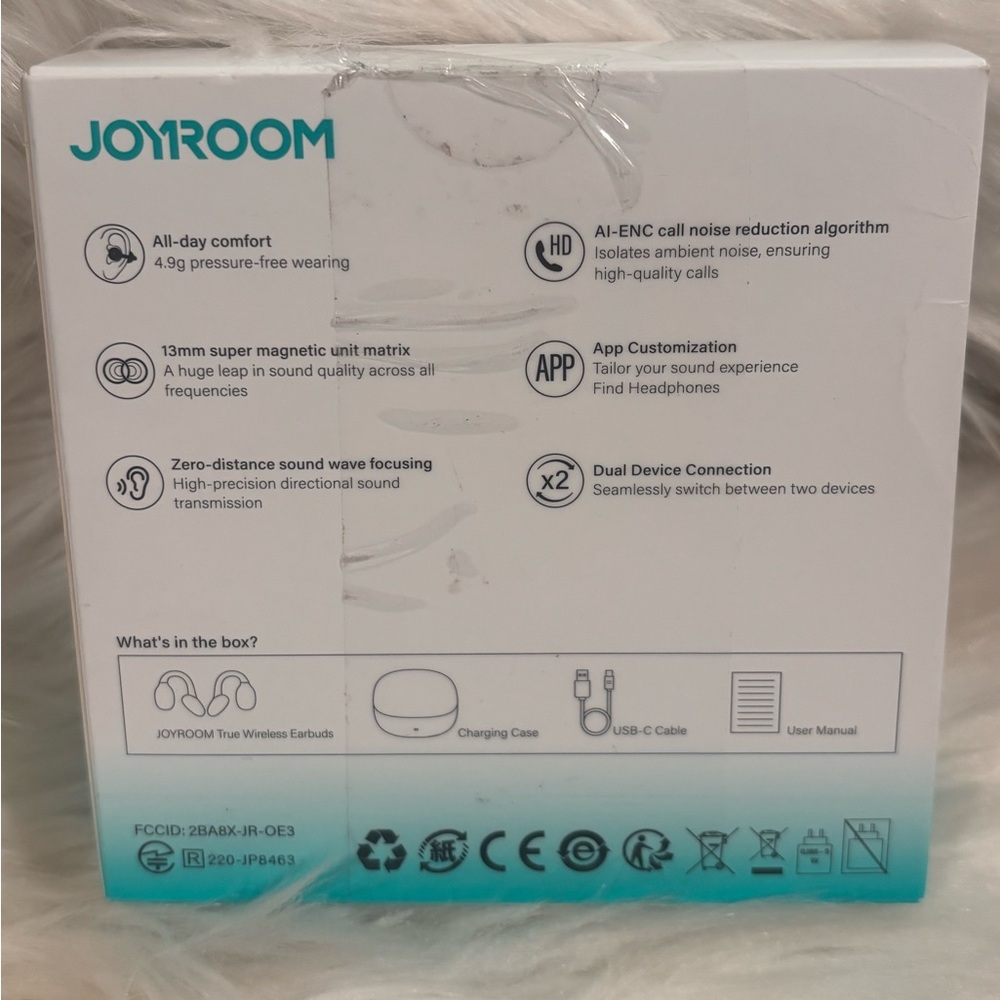 JOYROOM Open Ear Clip On Earbuds BT 5.4 Innovative L Shaped Design Smart Sound - Picture 2 of 4